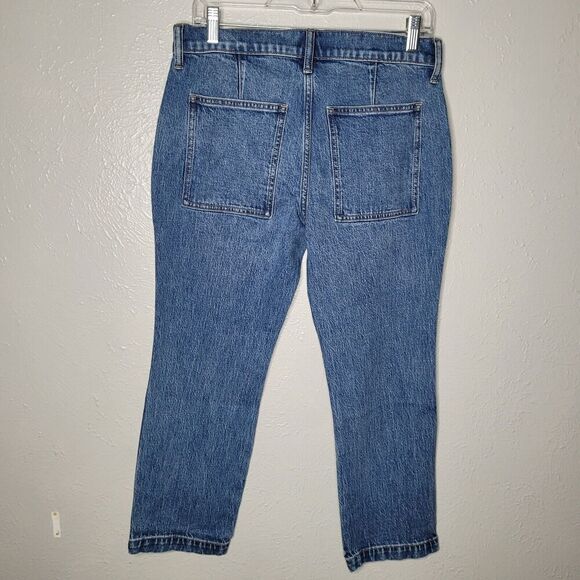 NWT J Crew Jeans Womens 26 Petite Blue Cropped Ankle Patch Pocket Utility BT040 - Picture 4 of 10